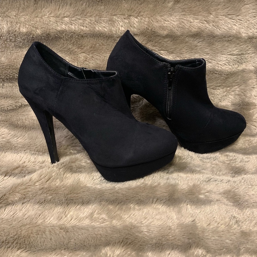 Black Suede Ankle Booties